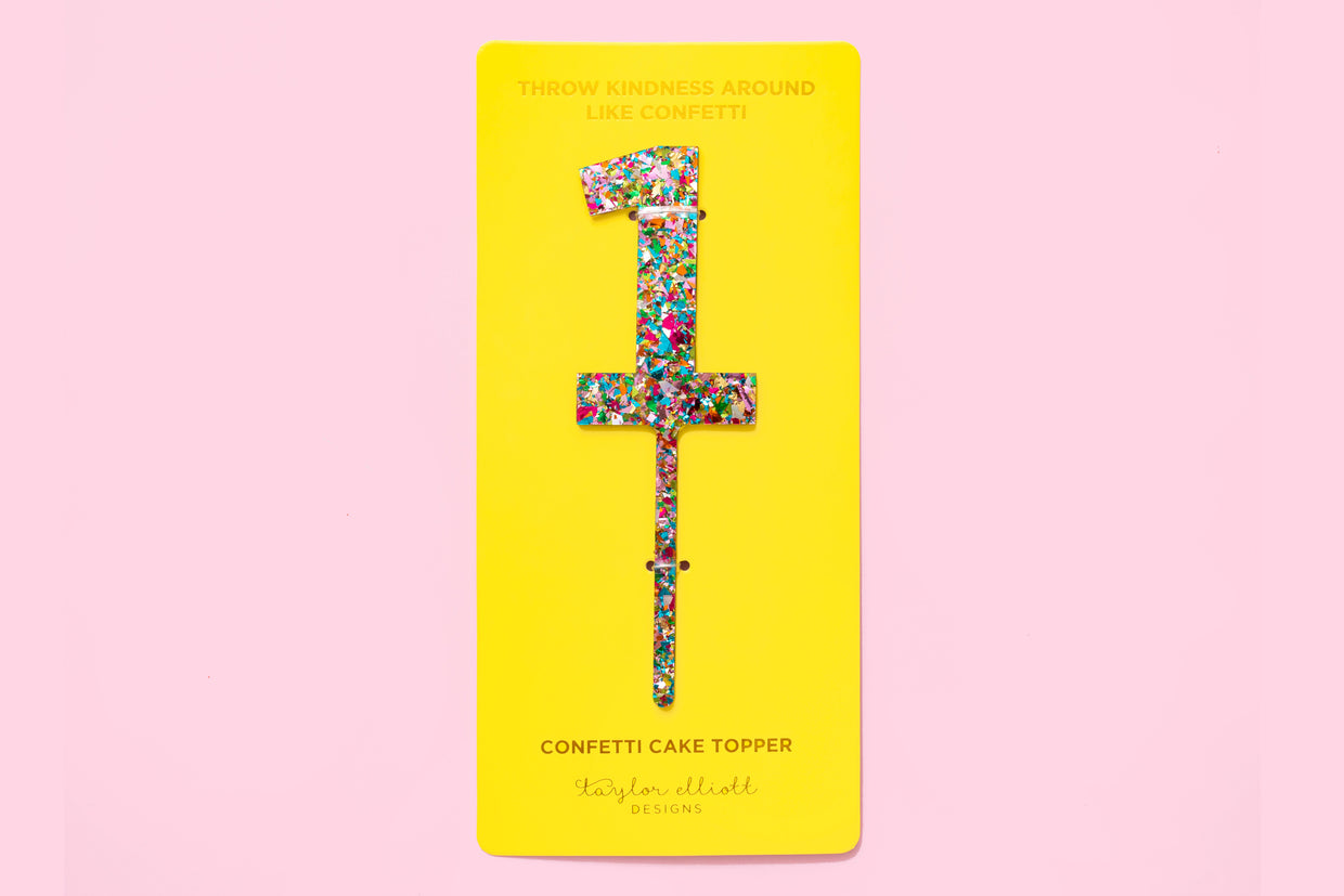 Colorful Confetti Cake Toppers Num 0-9 - Each - Min. 4