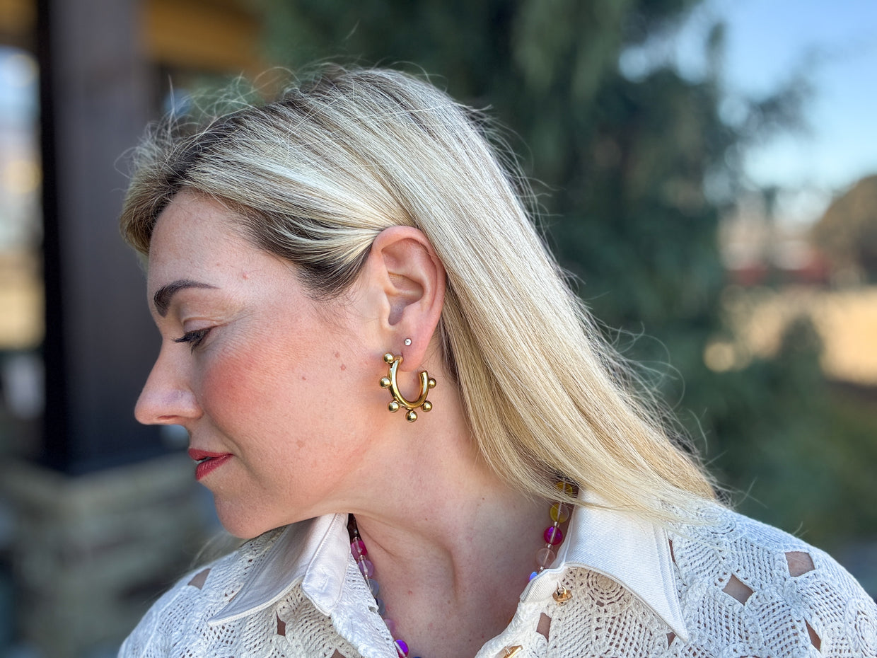 Naomi Ball Hoop Earrings - Min. 2 (E-62)