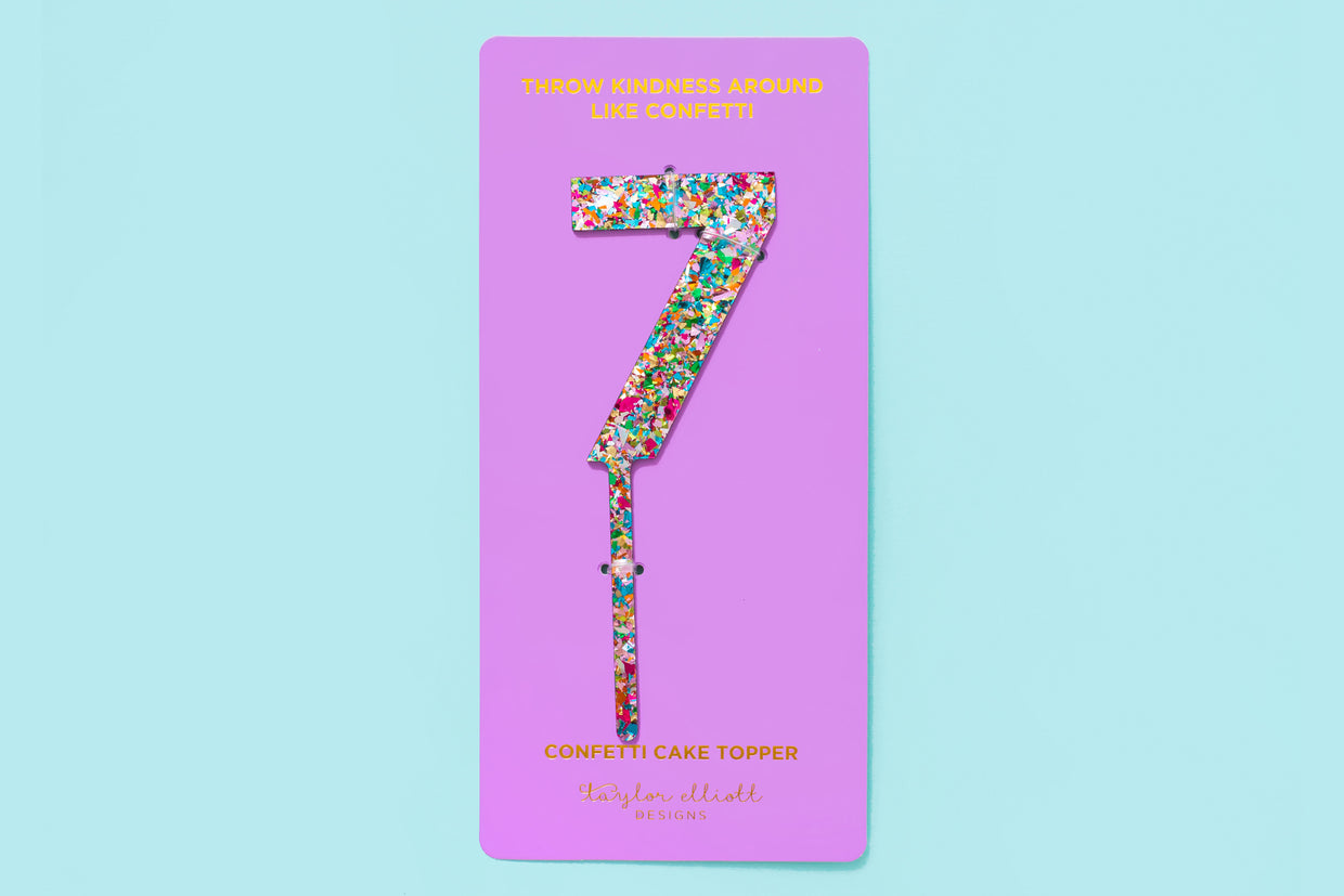 Colorful Confetti Cake Toppers Num 0-9 - Each - Min. 4