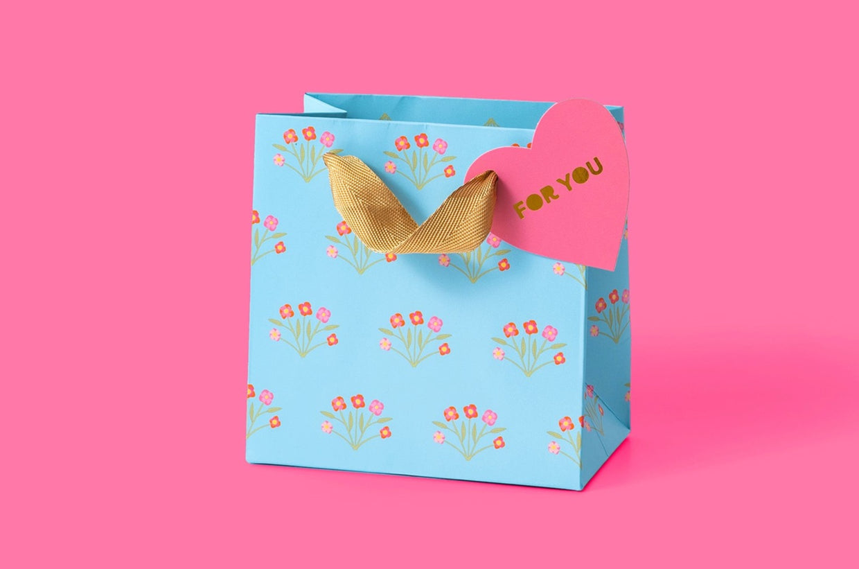 Blue Bouquets Gift Bags (2 Sizes) - Min. 4