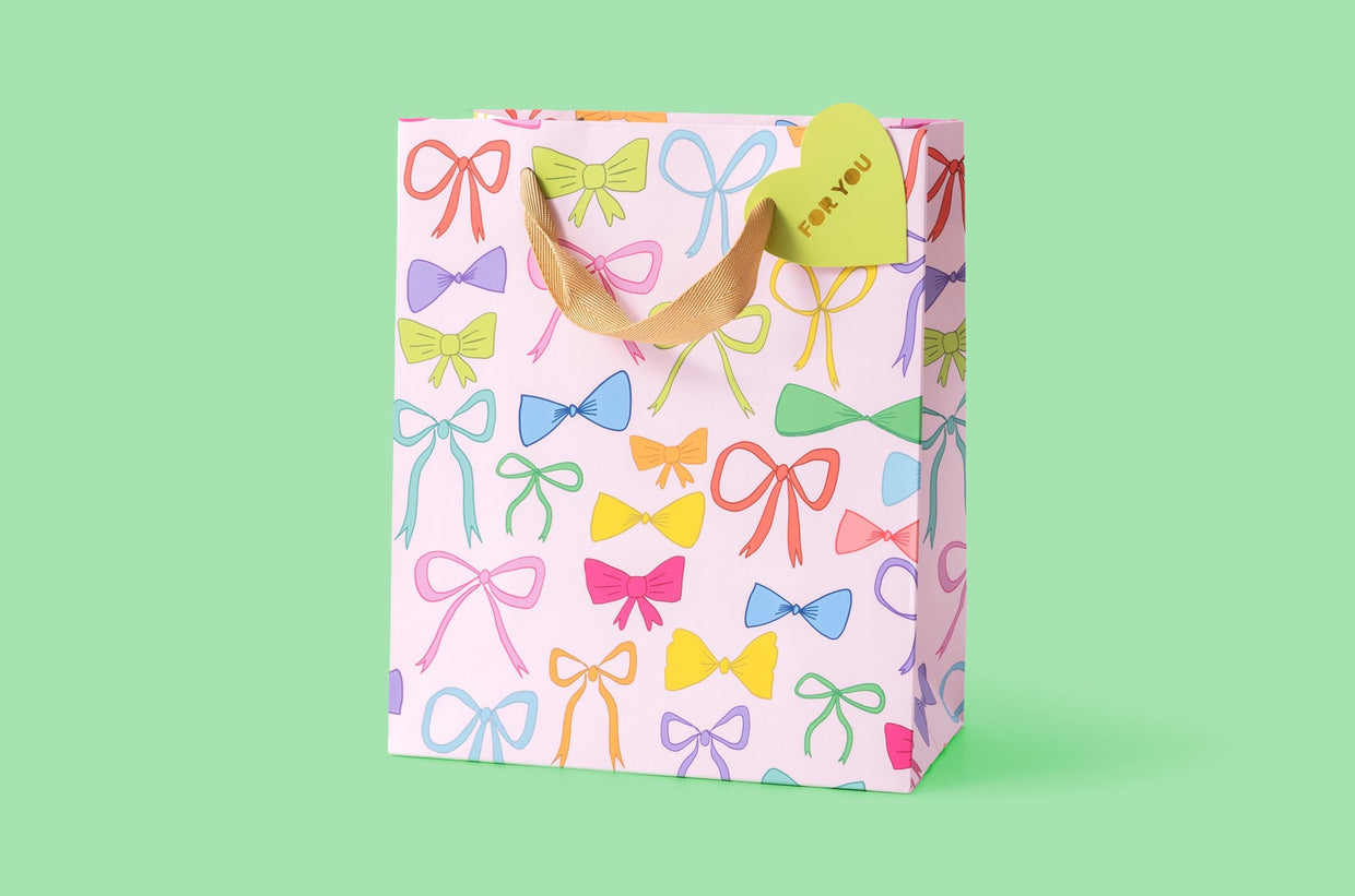 Colorful Bows Gift Bags (4 Sizes) - Min. 4