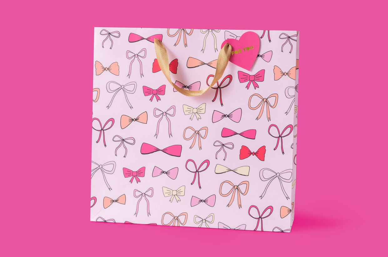 Pink Bows Gift Bags (3 Sizes) - Min. 4