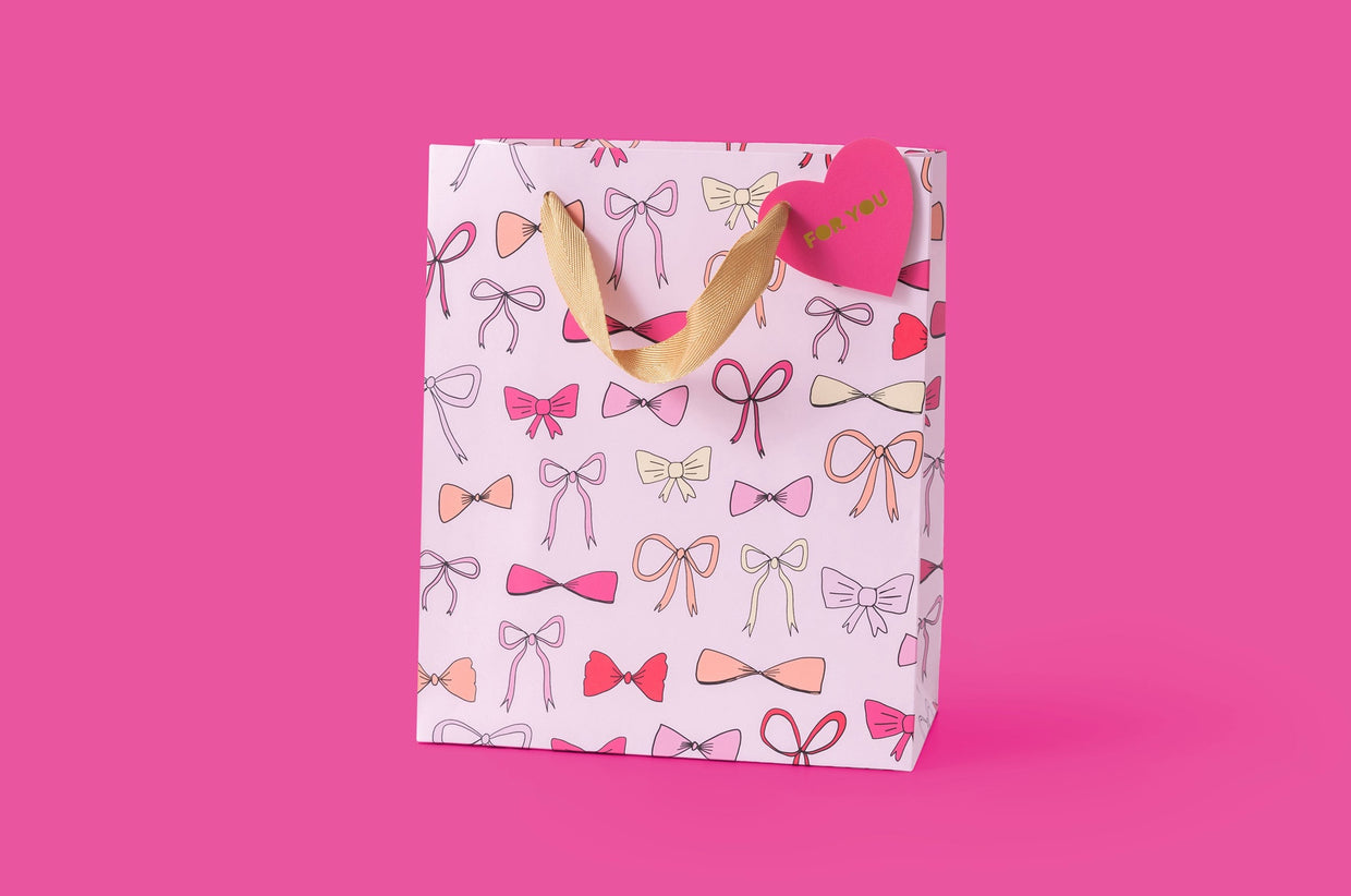 Pink Bows Gift Bags (3 Sizes) - Min. 4