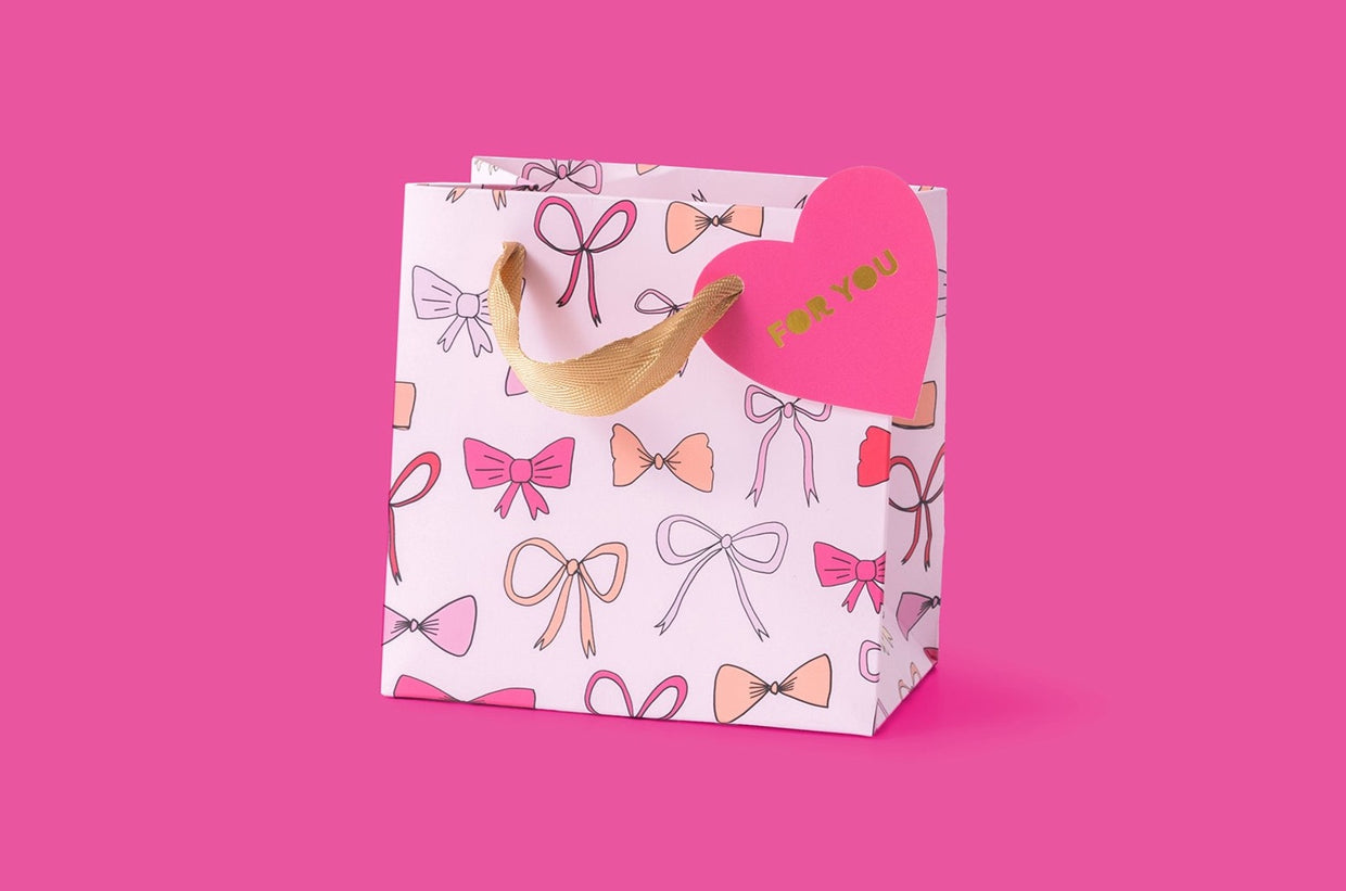 Pink Bows Gift Bags (3 Sizes) - Min. 4