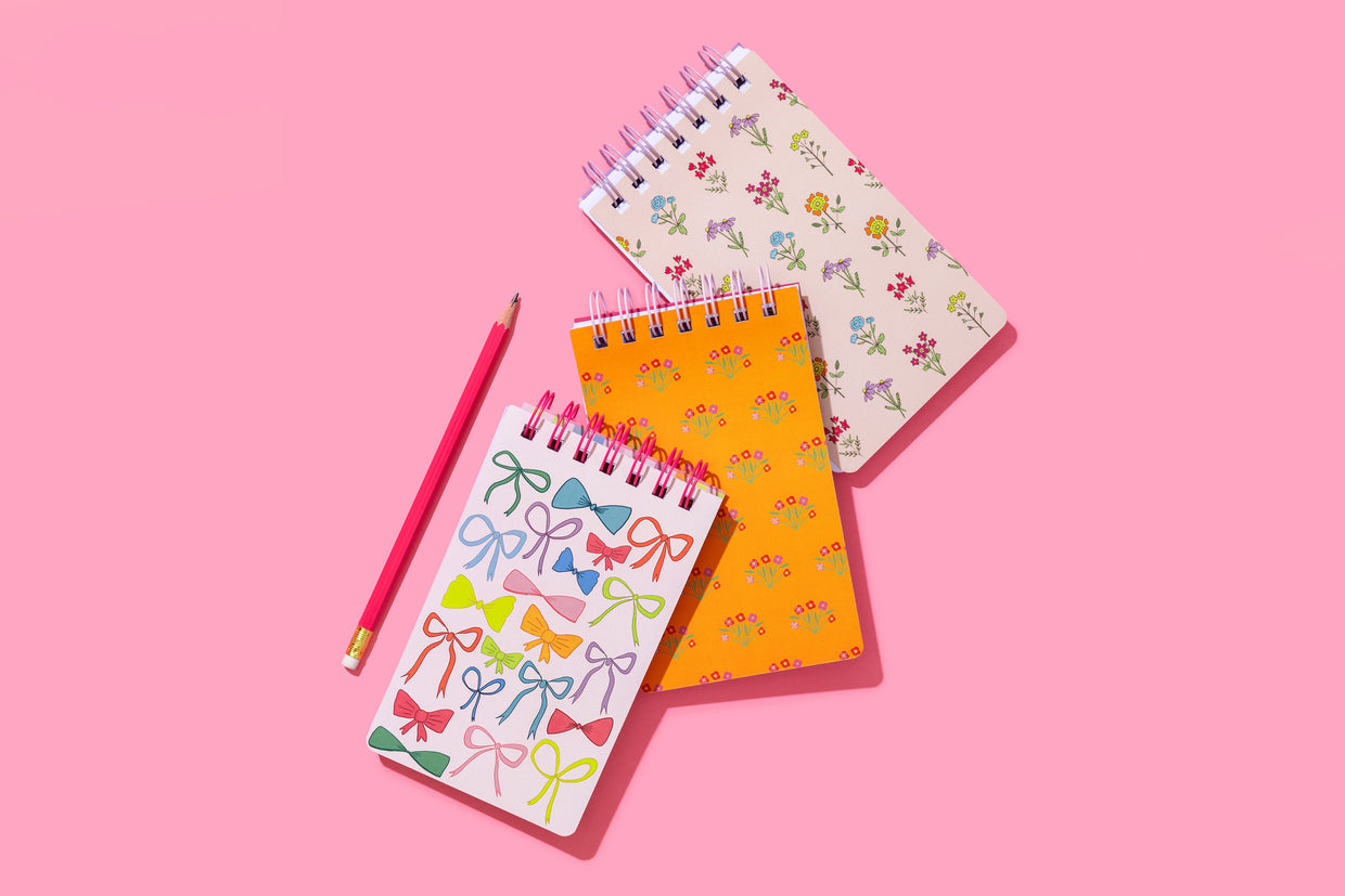 Colorful Bows Spiral Top Notebook - Min. 4 (NBK-39)
