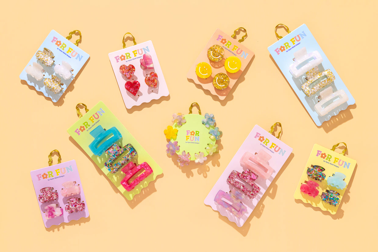 For Fun - Colorful Confetti Claw Clip Trio - Min. 4 (CC-11)