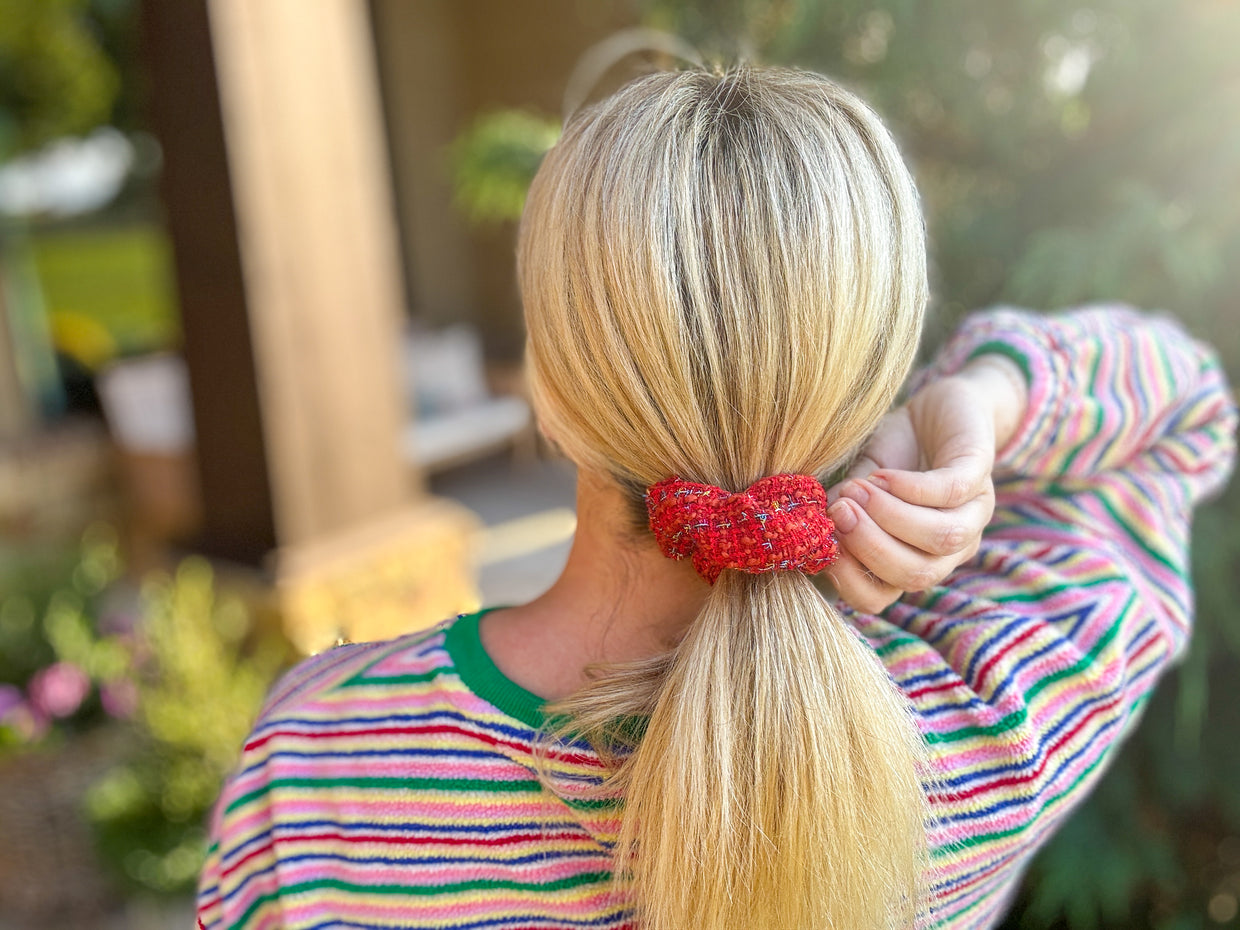 Tweed Scrunchies (12 Colors) - Min. 4