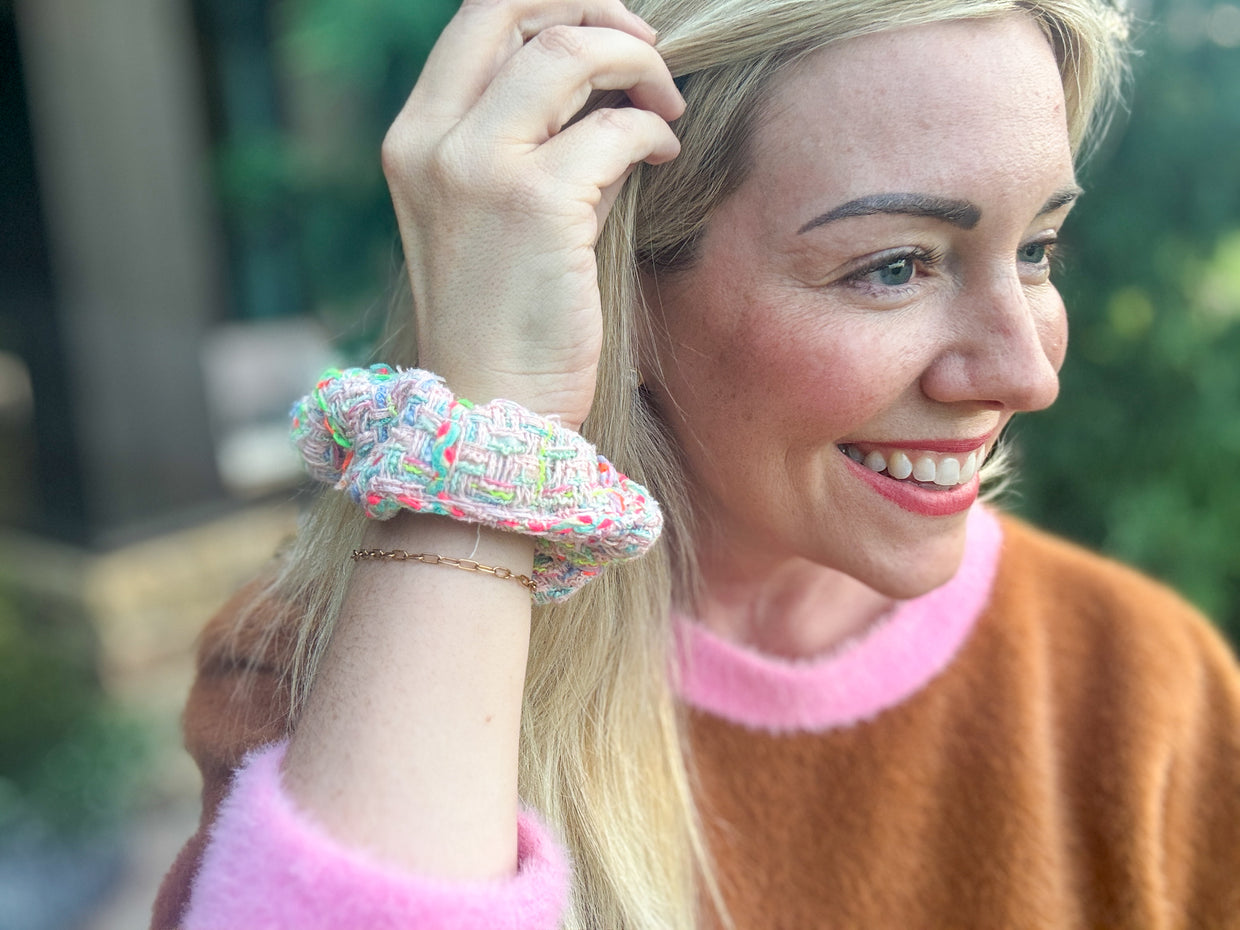 Tweed Scrunchies (12 Colors) - Min. 4
