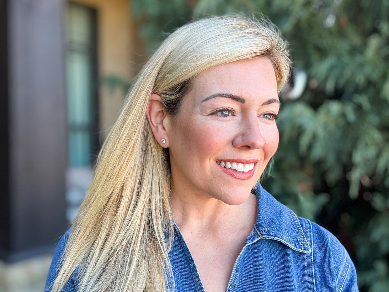 Maren Bezel Stud Earrings Medium - Min. 2 (E-43)