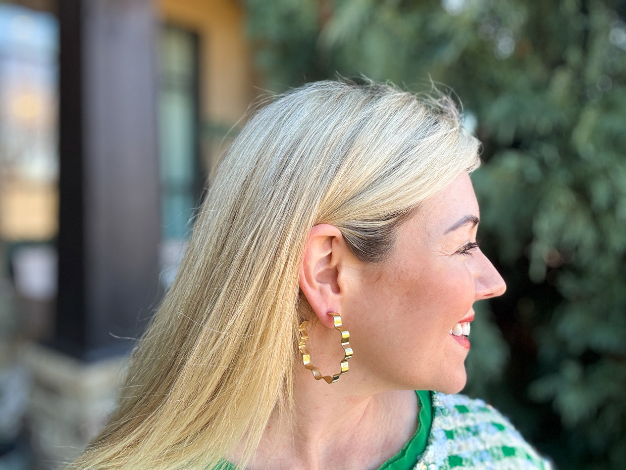 Whitney Wave Hoop Earrings - Min. 2 (E-15)