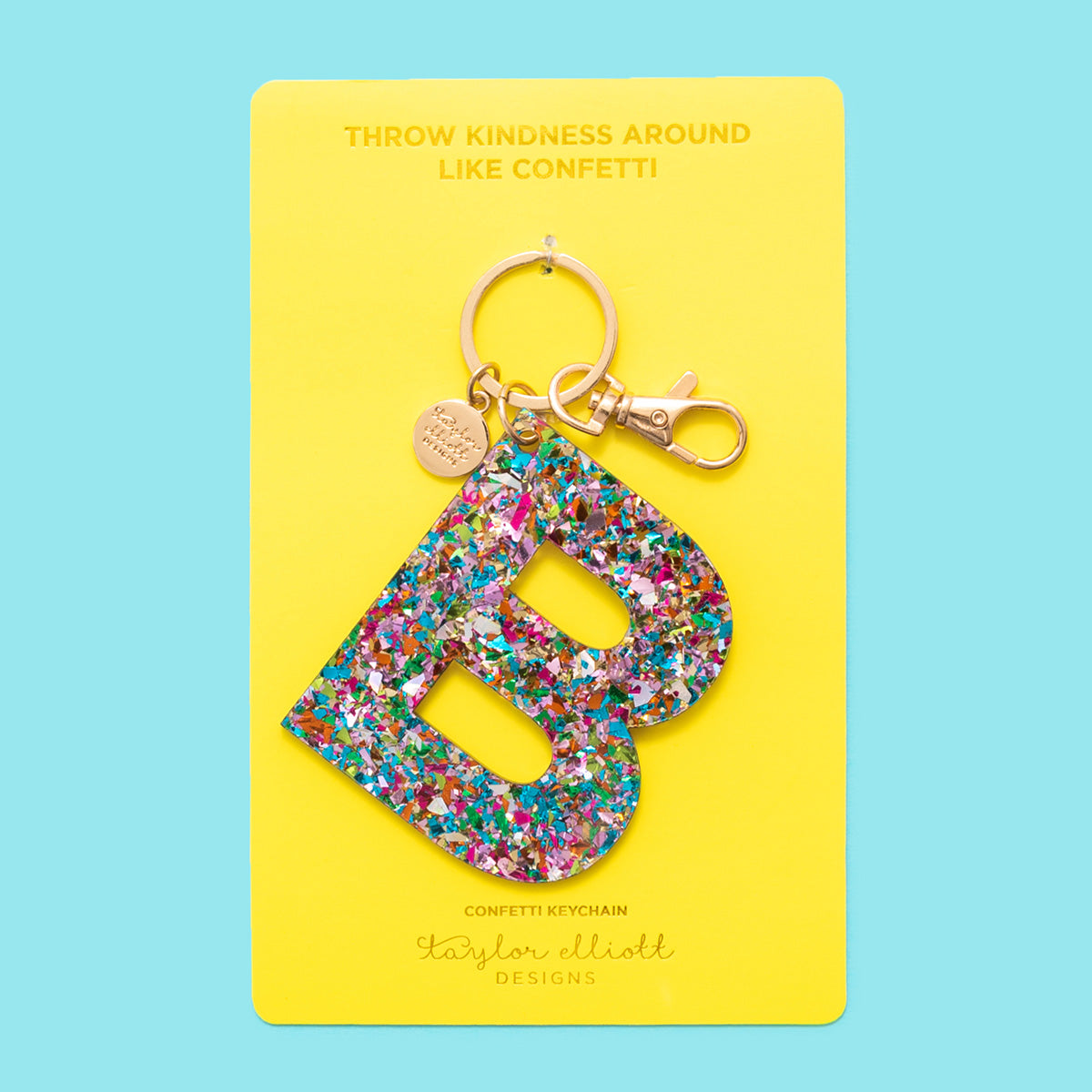 Colorful Confetti Letter Keychains A-T - Each - Min. 4