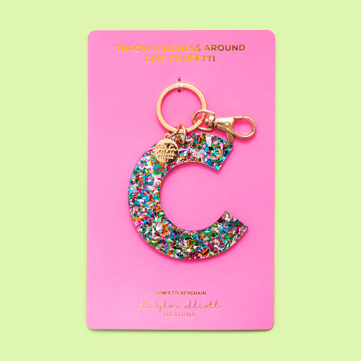 Colorful Confetti Letter Keychains A-T - Each - Min. 4