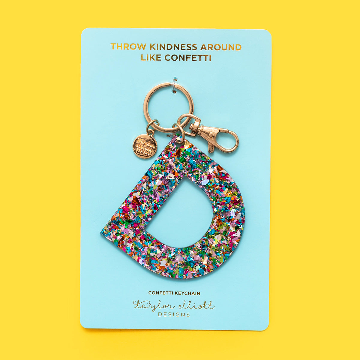 Colorful Confetti Letter Keychains A-T - Each - Min. 4