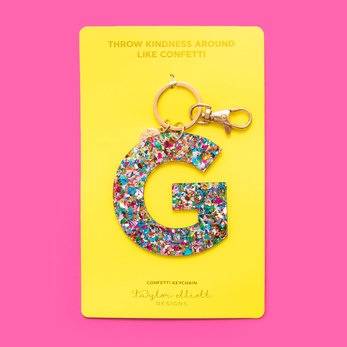 Colorful Confetti Letter Keychains A-T - Each - Min. 4