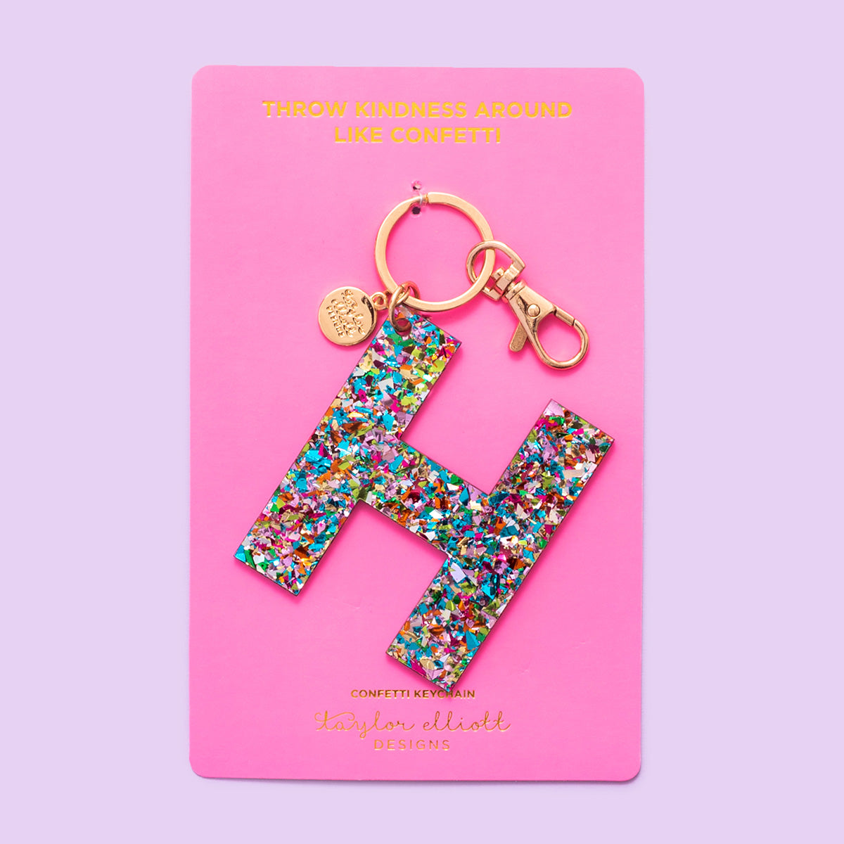 Colorful Confetti Letter Keychains A-T - Each - Min. 4