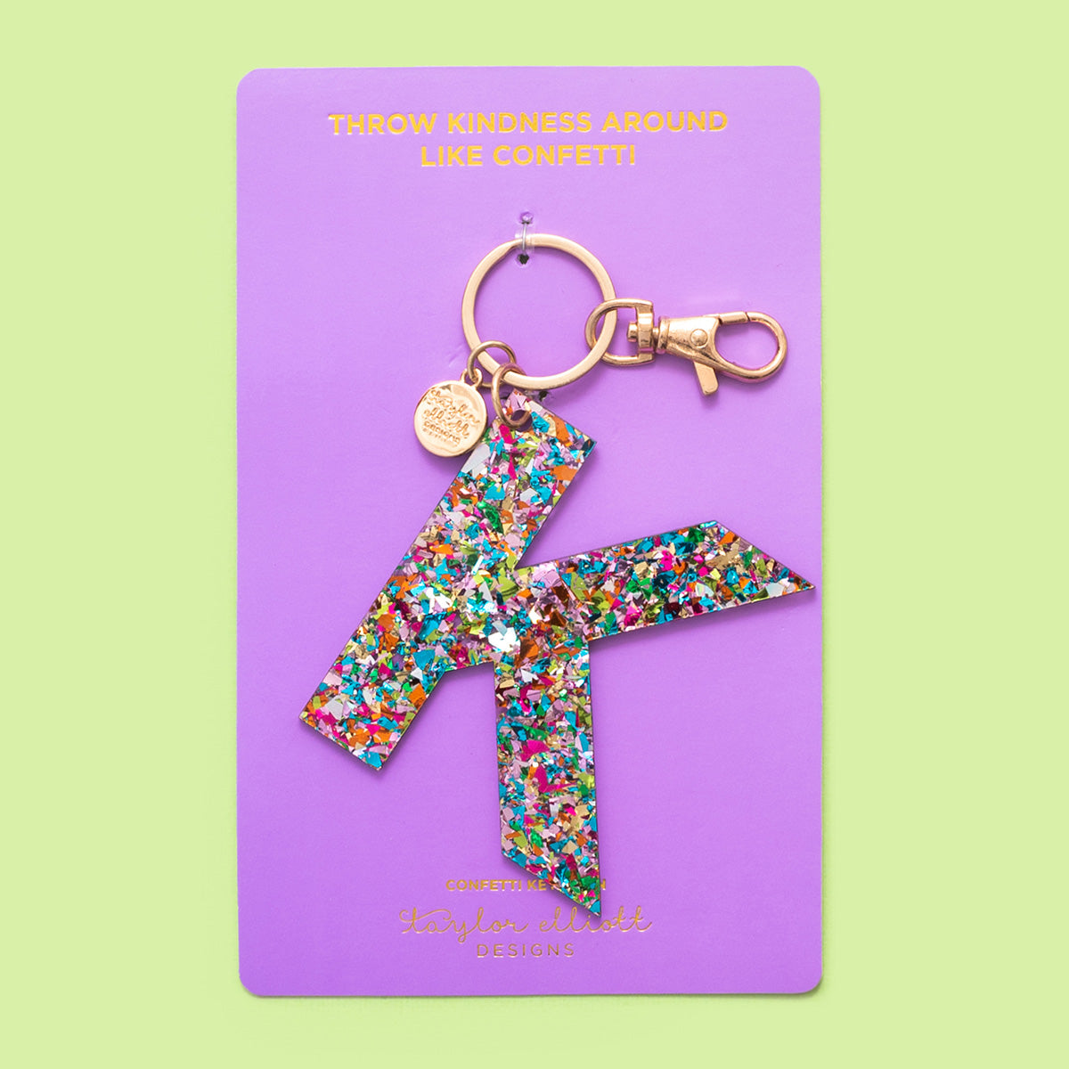 Colorful Confetti Letter Keychains A-T - Each - Min. 4