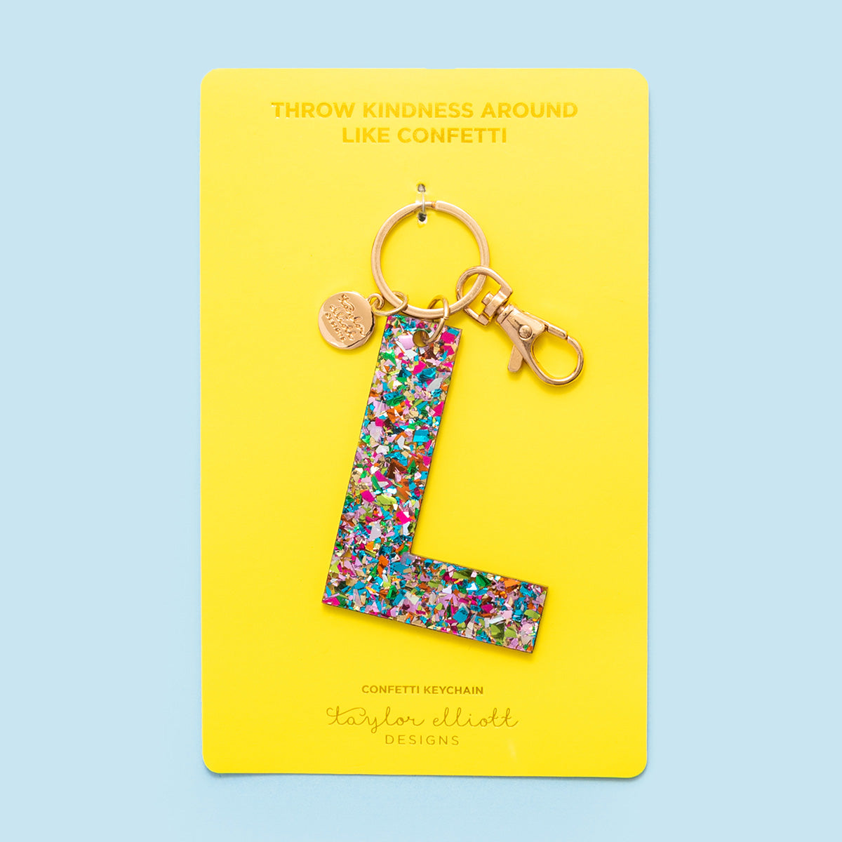 Colorful Confetti Letter Keychains A-T - Each - Min. 4