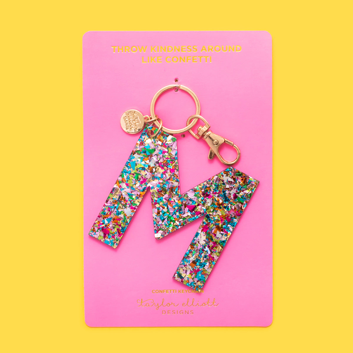 Colorful Confetti Letter Keychains A-T - Each - Min. 4