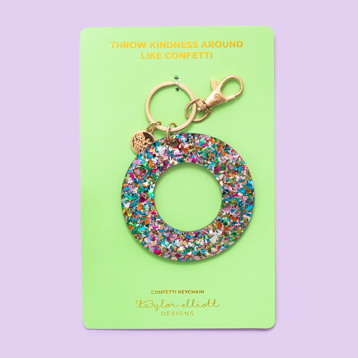 Colorful Confetti Letter Keychains A-T - Each - Min. 4