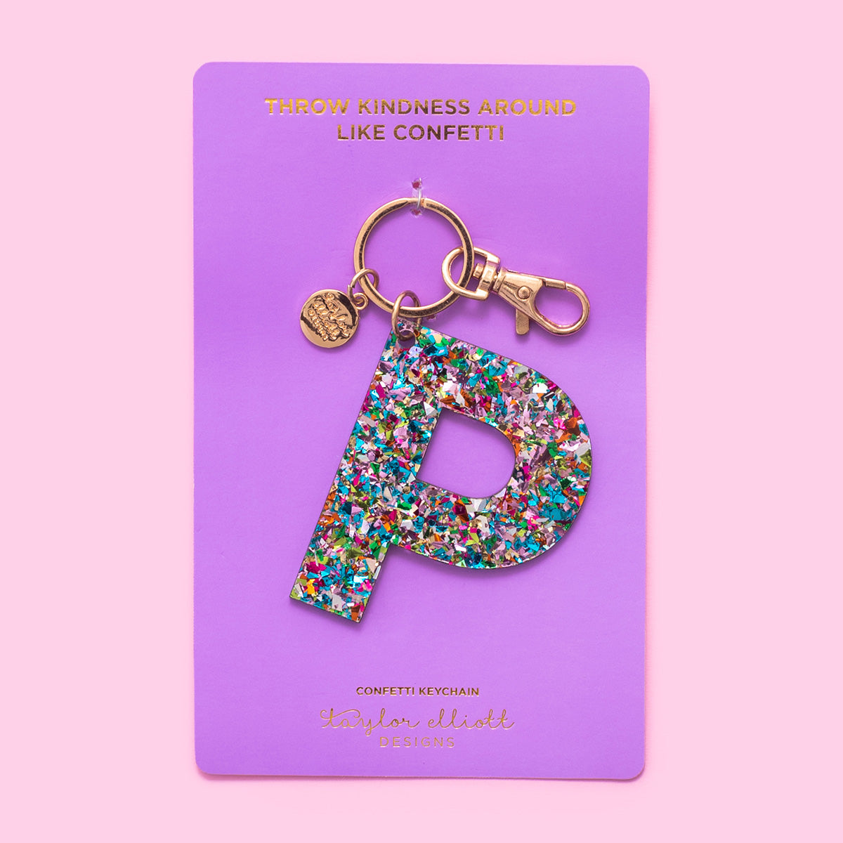 Colorful Confetti Letter Keychains A-T - Each - Min. 4