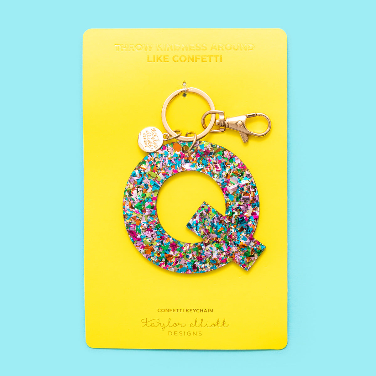 Colorful Confetti Letter Keychains A-T - Each - Min. 4