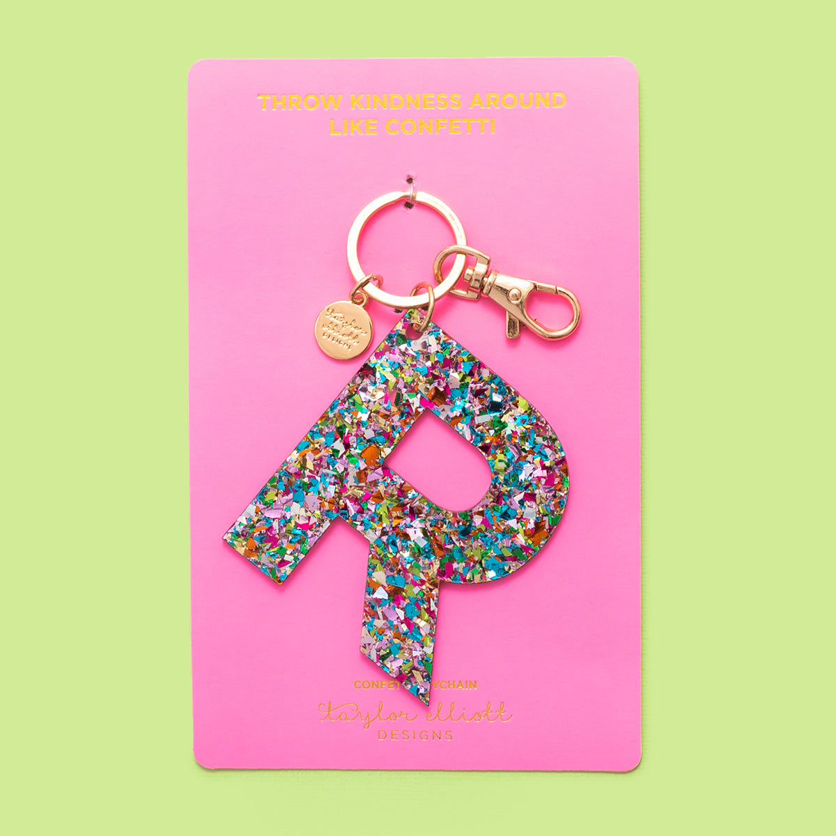 Colorful Confetti Letter Keychains A-T - Each - Min. 4
