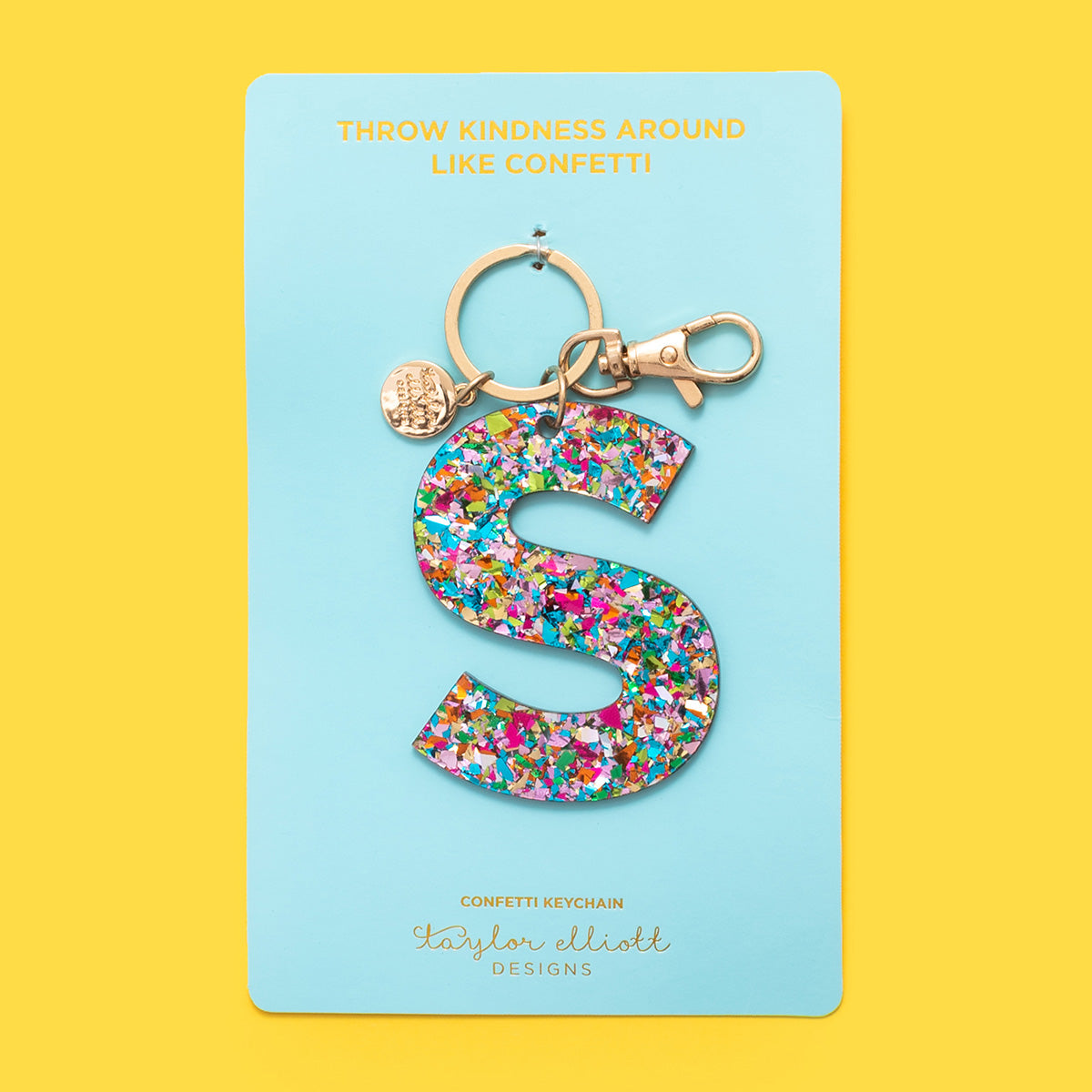 Colorful Confetti Letter Keychains A-T - Each - Min. 4