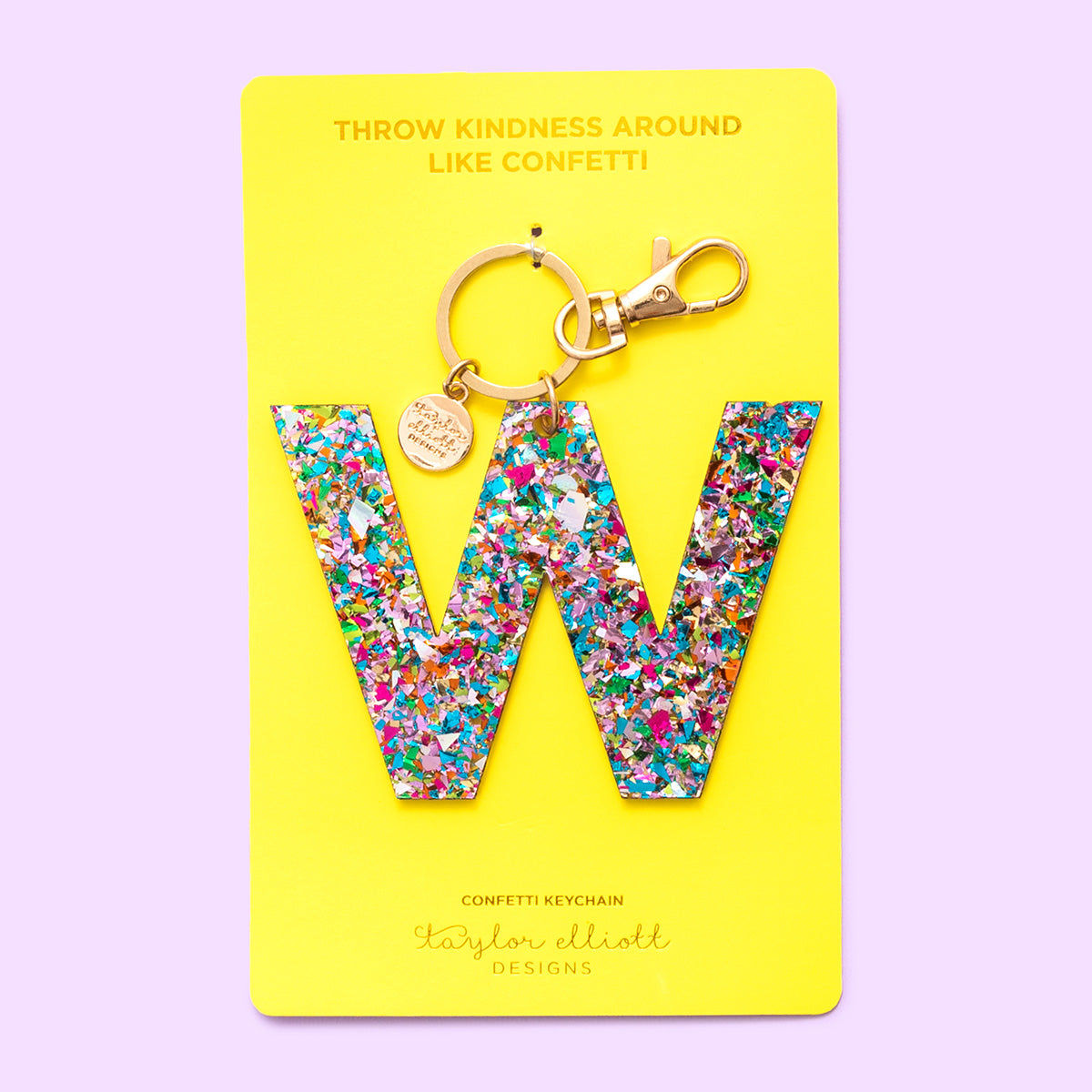 Colorful Confetti Letter Keychains A-T - Each - Min. 4