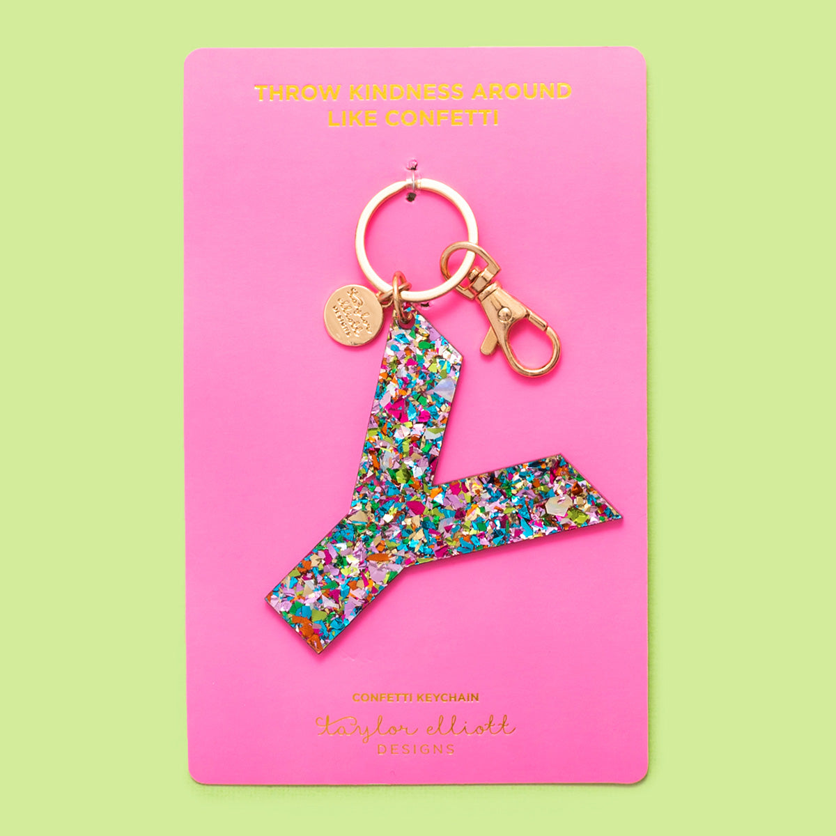 Colorful Confetti Letter Keychains A-T - Each - Min. 4