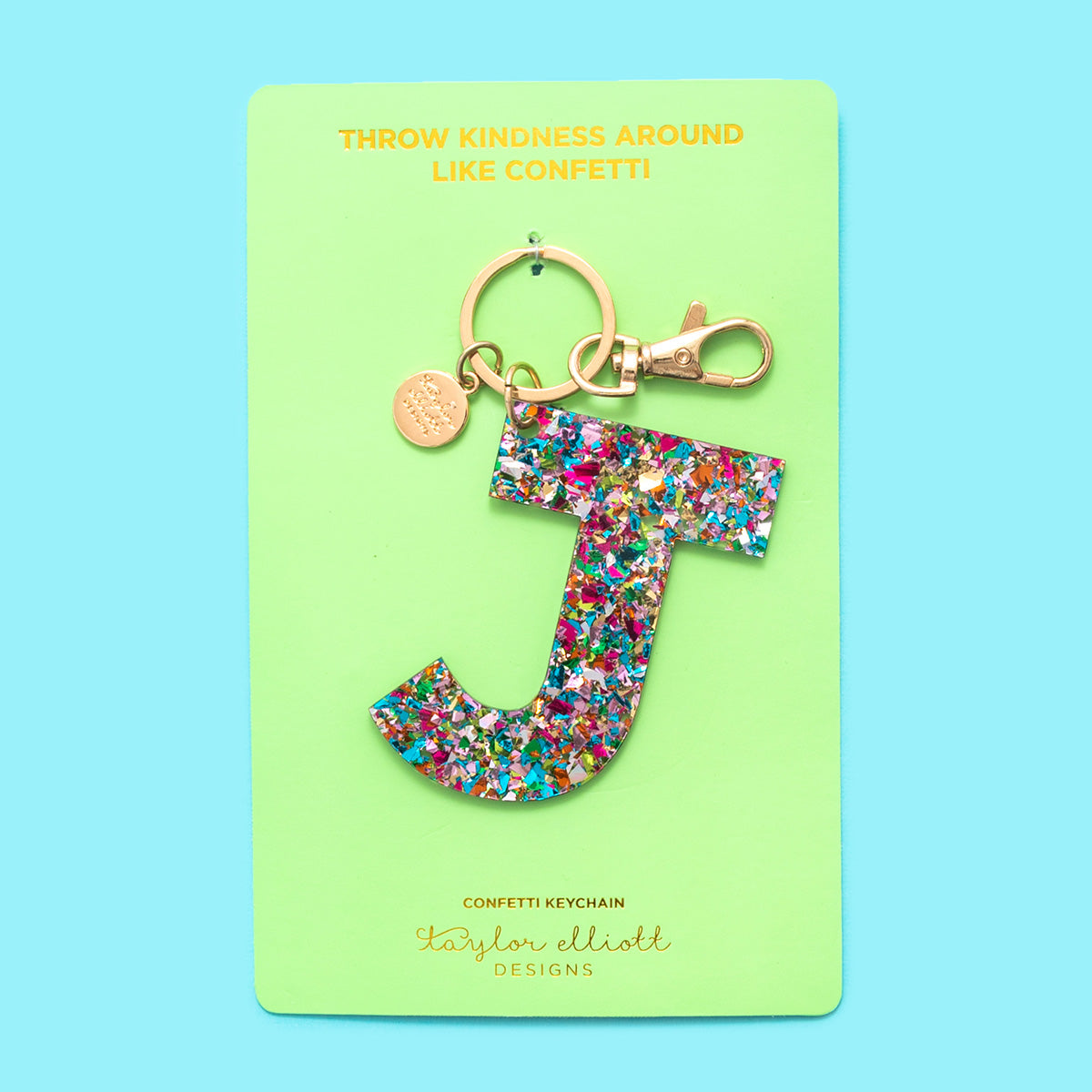 Colorful Confetti Letter Keychains A-T - Each - Min. 4