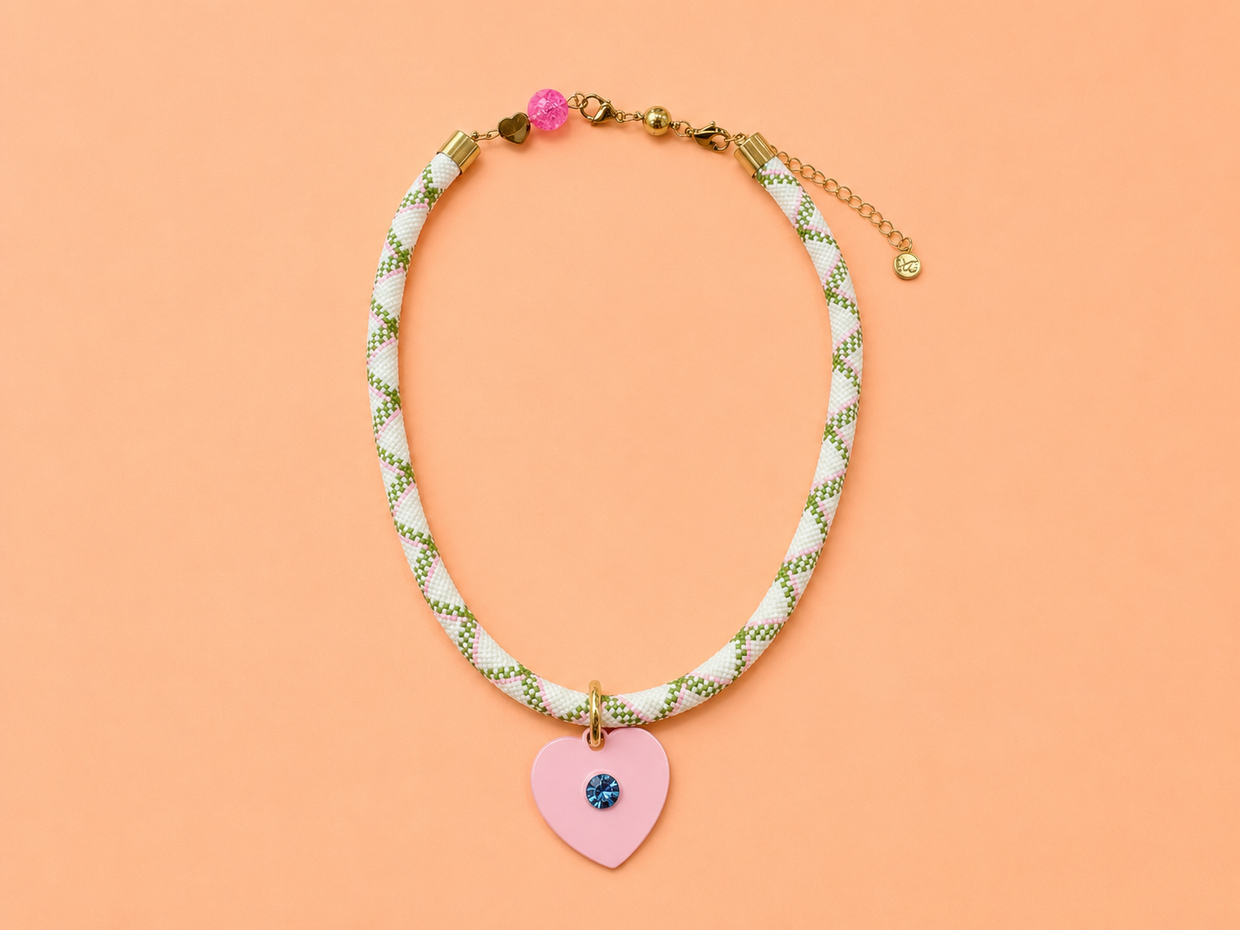 Blakely Pink Heart Necklace - Min. 2 (N-93)