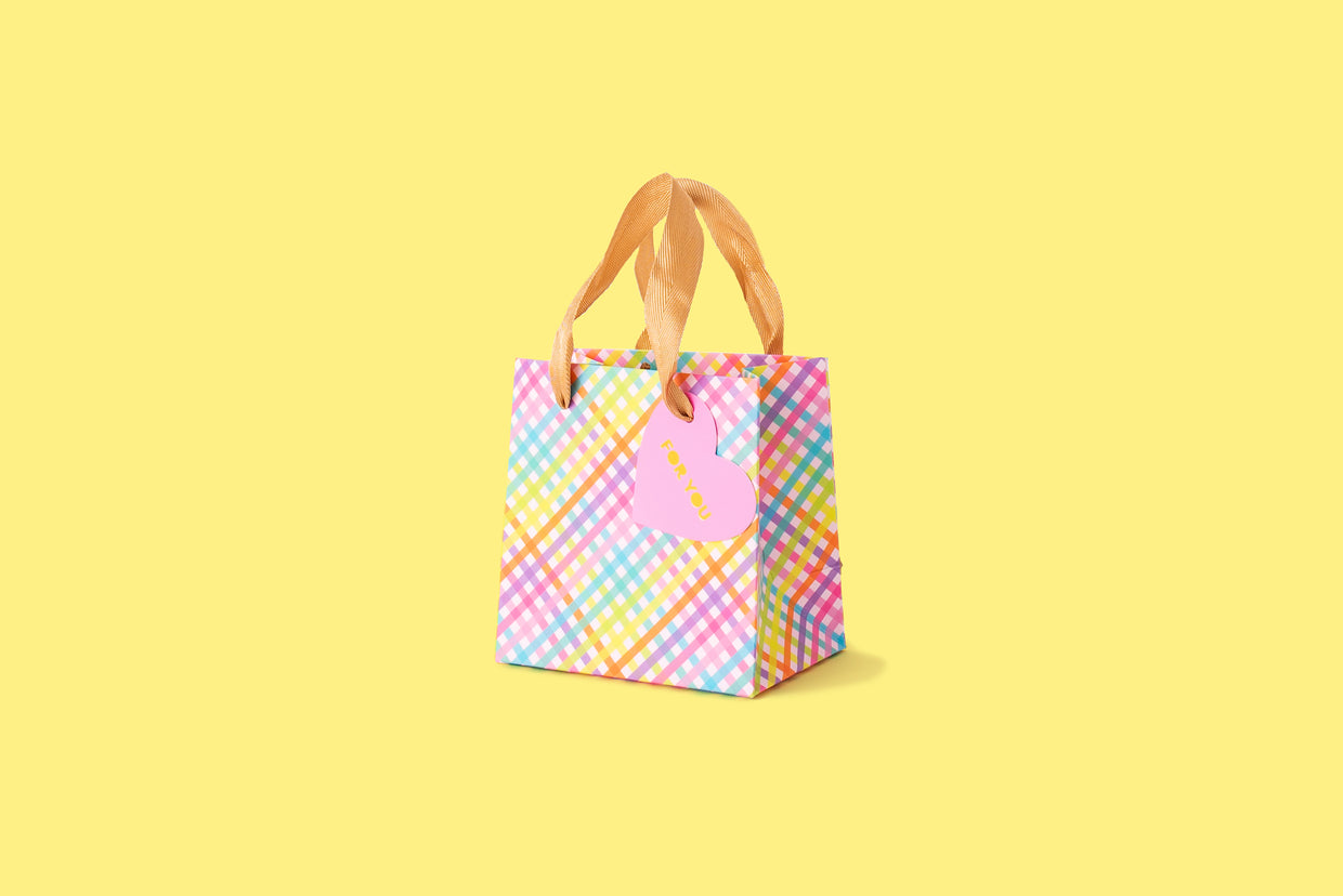 Colorful Gingham Gift Bags (3 Sizes) - Min. 4