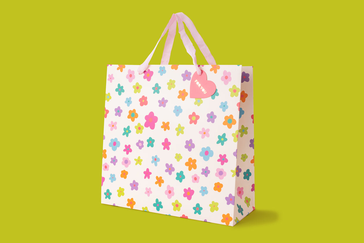 Happy Flowers Gift Bags (3 Sizes) - Min. 4