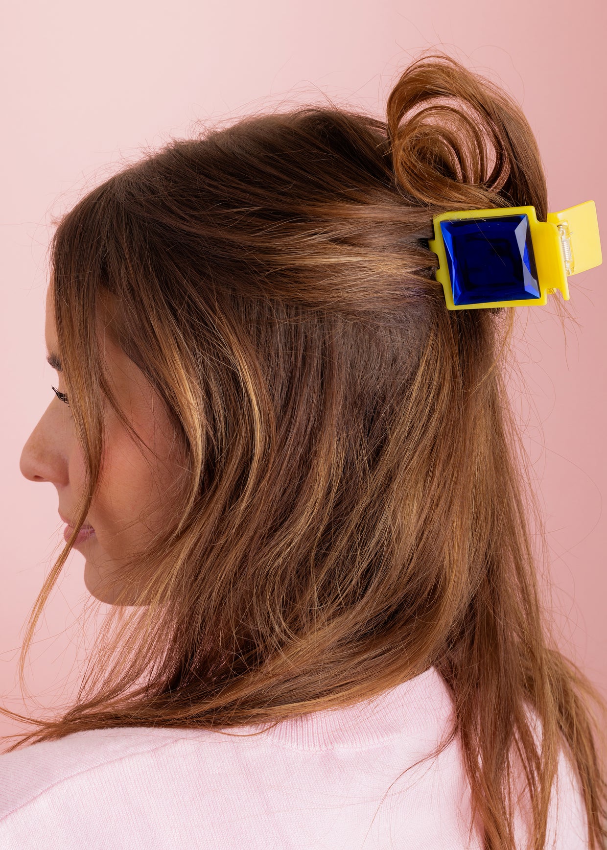 Yellow Blue Gemstone Claw Clip - Min. 4 (CC-45)