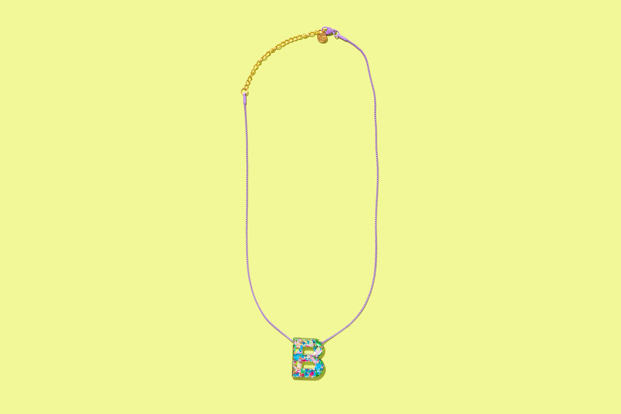 Colorful Confetti Letter Necklaces - Min. 2