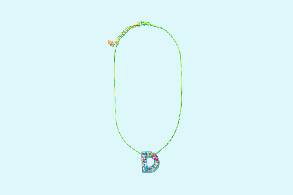 Colorful Confetti Letter Necklaces - Min. 2