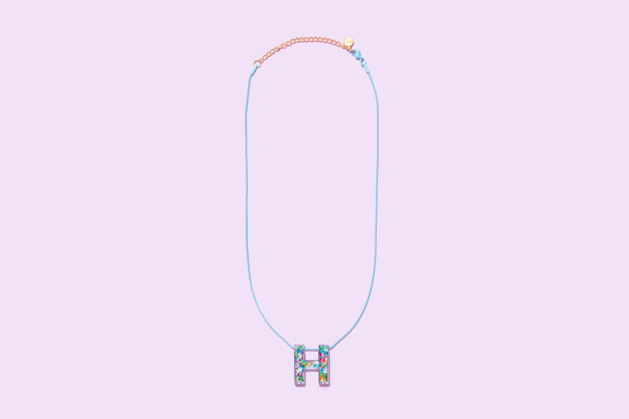 Colorful Confetti Letter Necklaces - Min. 2