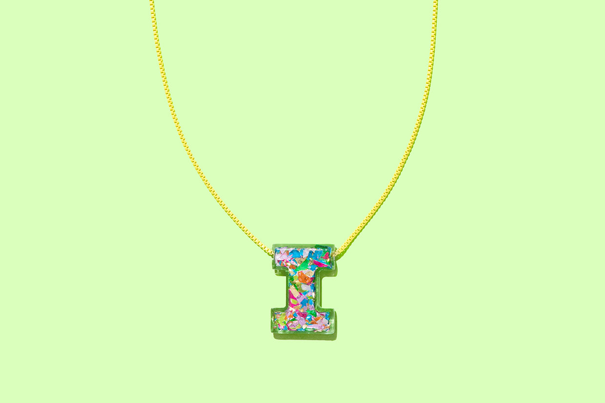 Colorful Confetti Letter Necklaces - Min. 2