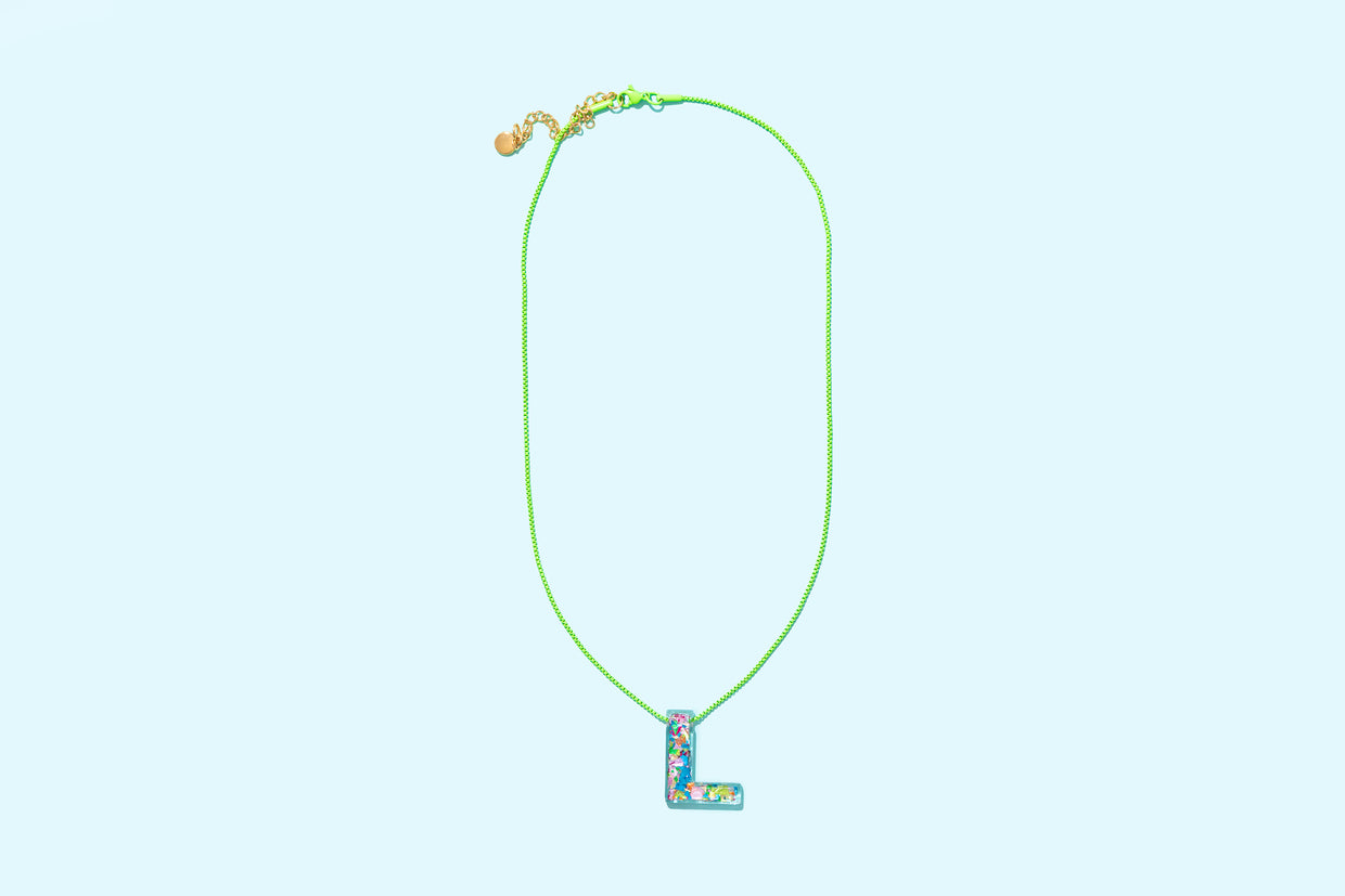 Colorful Confetti Letter Necklaces - Min. 2