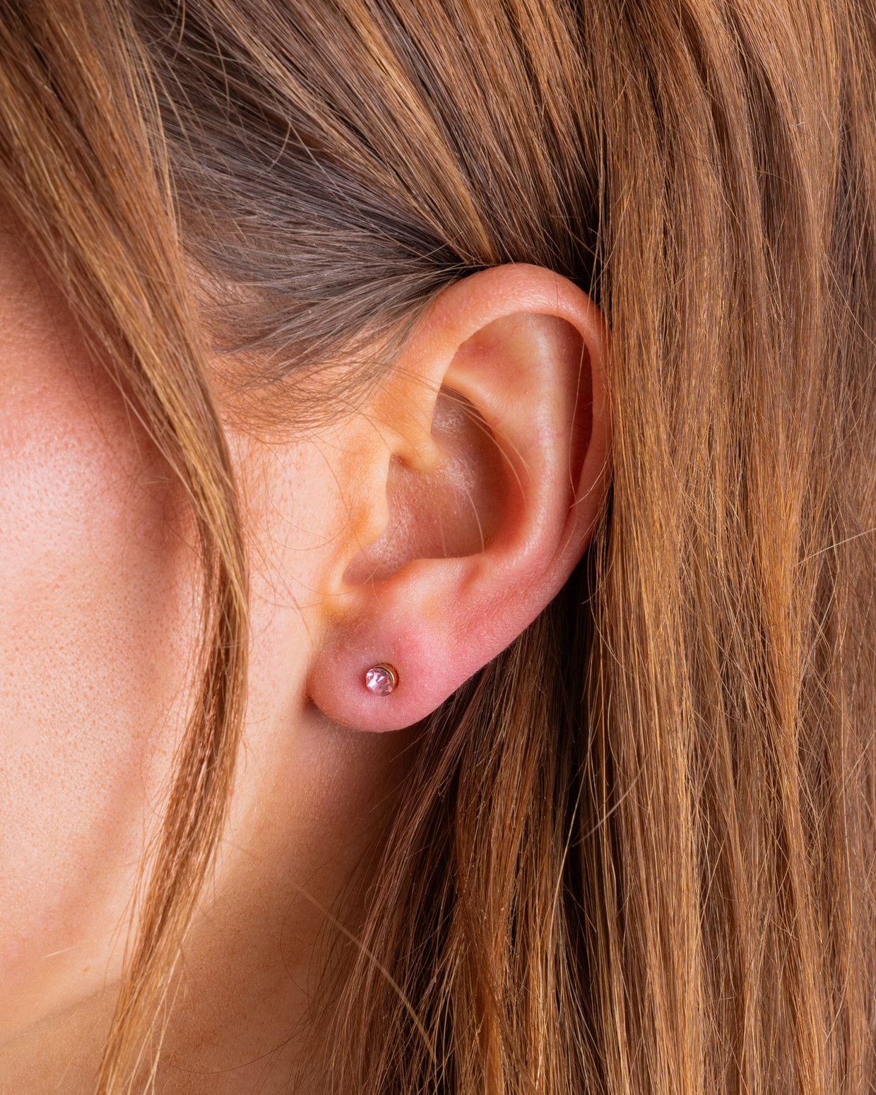 Ella Pink Stud Earrings - Min. 2 (E-17)