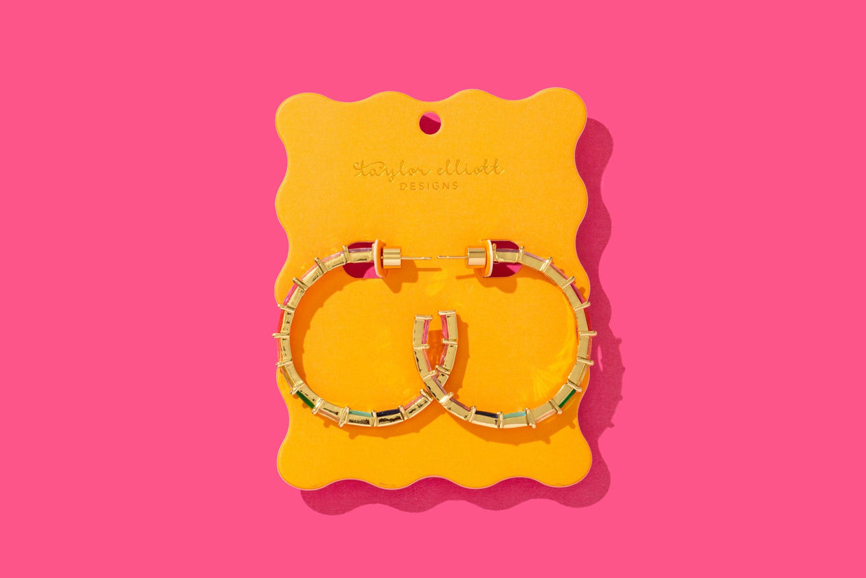 Reese Colorful Hoop Earrings - Min. 2 (E-31)