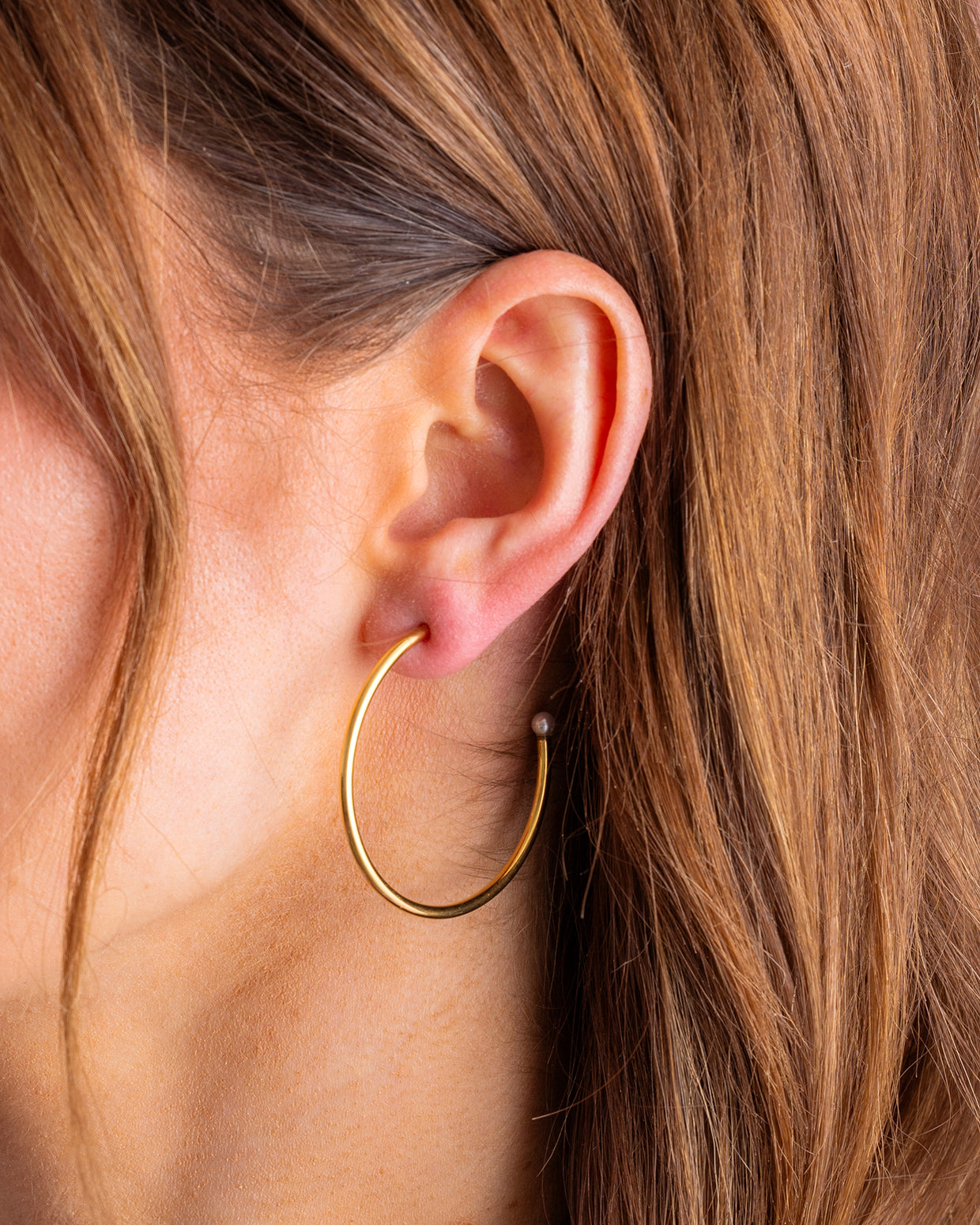 Alexis Gold Hoop Earrings Large - Min. 2 (E-52)