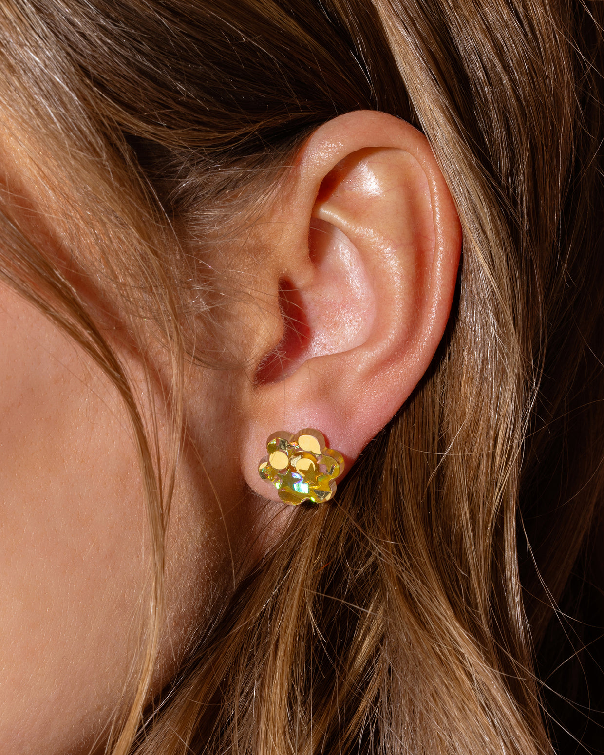 Confetti Yellow Stud Earrings - Min. 2 (CE-07)