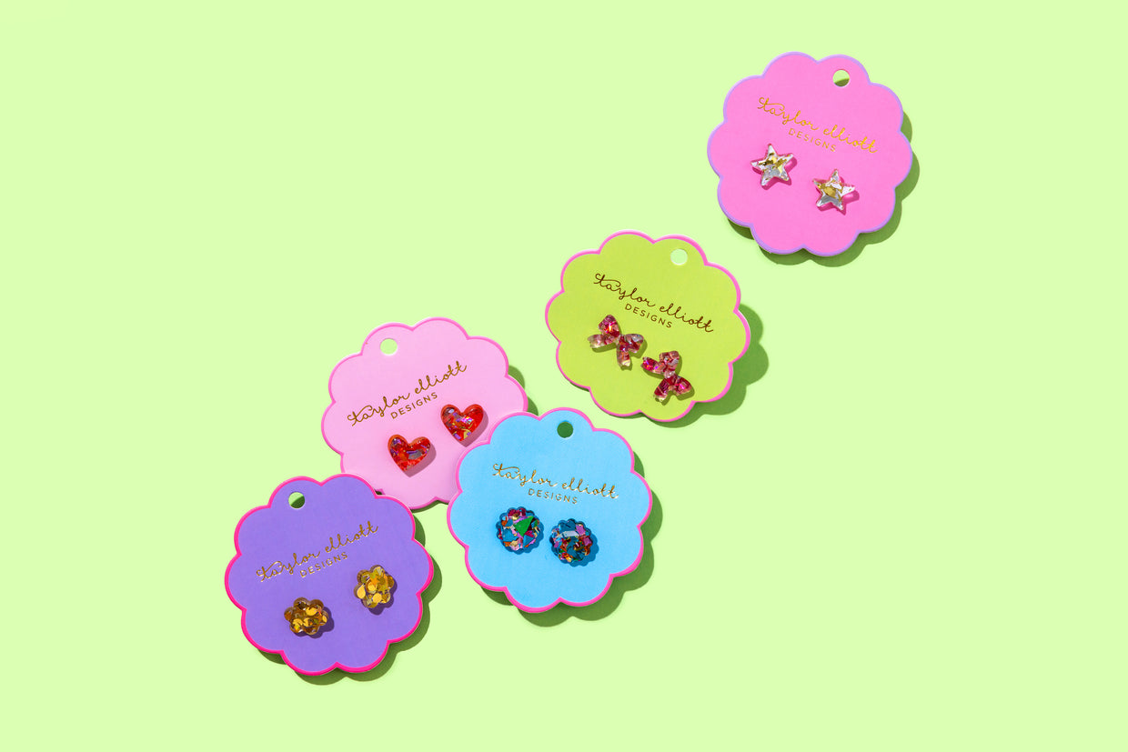 Confetti Yellow Stud Earrings - Min. 2 (CE-07)