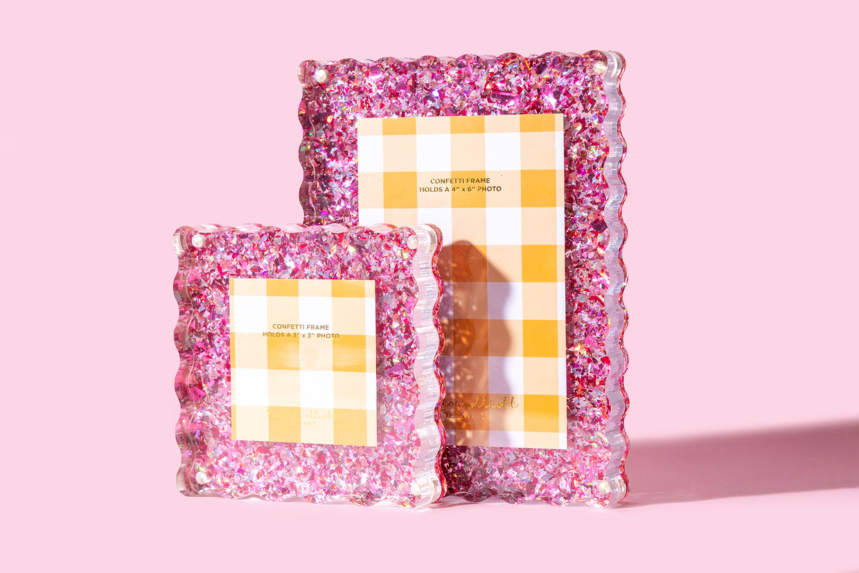 Pink Confetti Frame Small - Min. 2 (F-09)