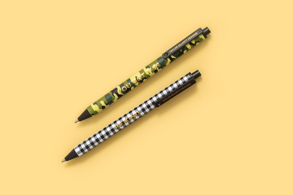 Camo + Gingham Gel Pen Set - Min. 4 (PEN-22)