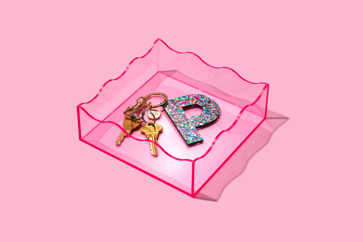 Light Pink Square Wavy Tray - Min. 2 (TRAY-07)