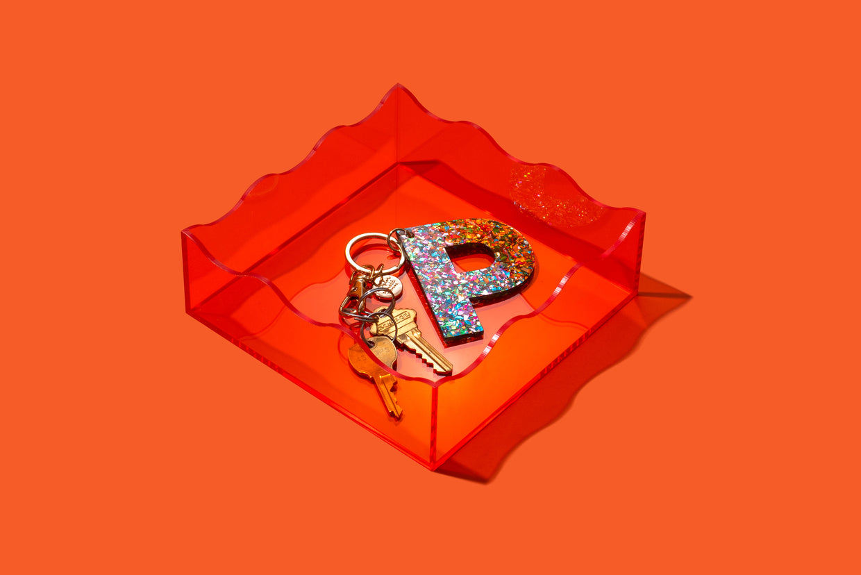 Orange Square Wavy Tray - Min. 2 (TRAY-10)