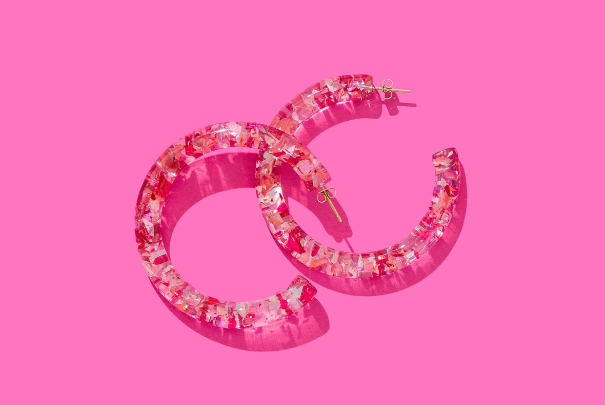 Confetti Hoop Earring Asst w/Display - Min. 1 (HOOP-ASST-DISP)