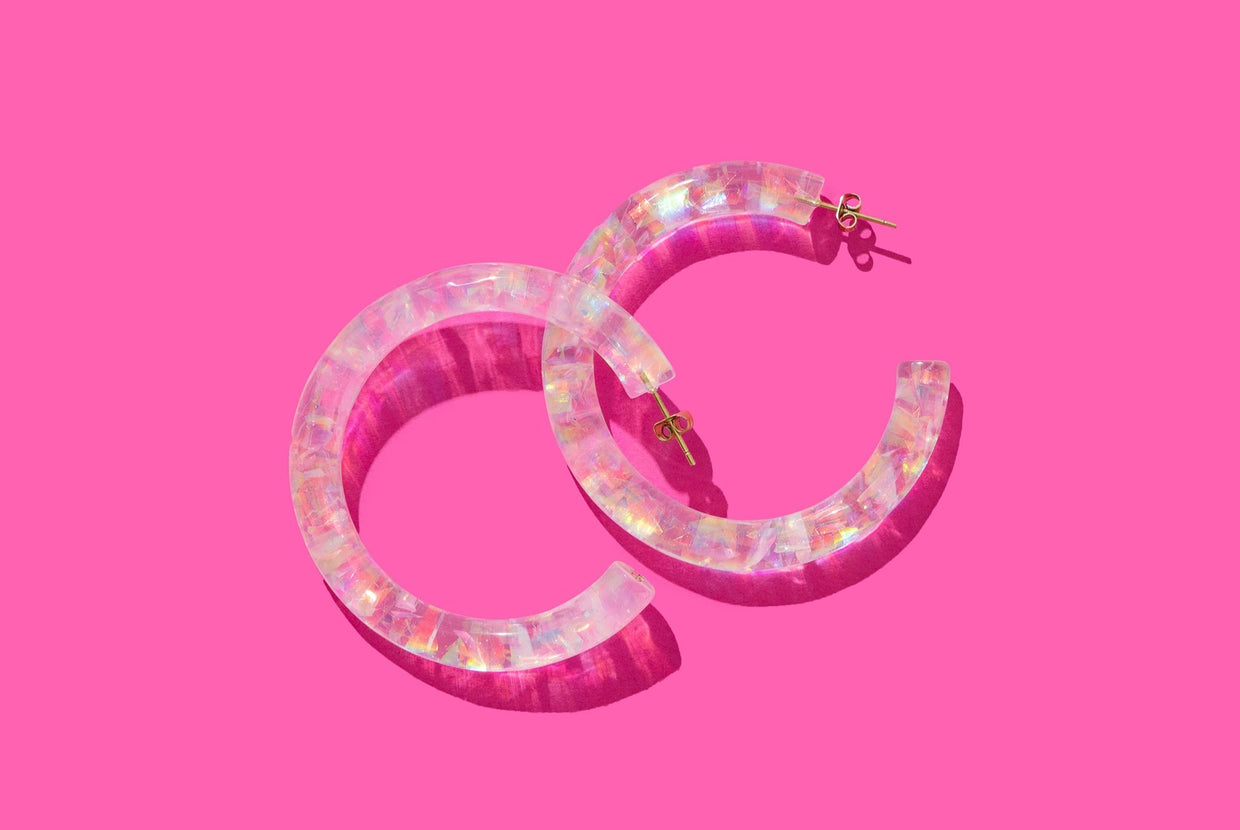 Confetti Hoop Earrings - Asst Colors - Min. 2